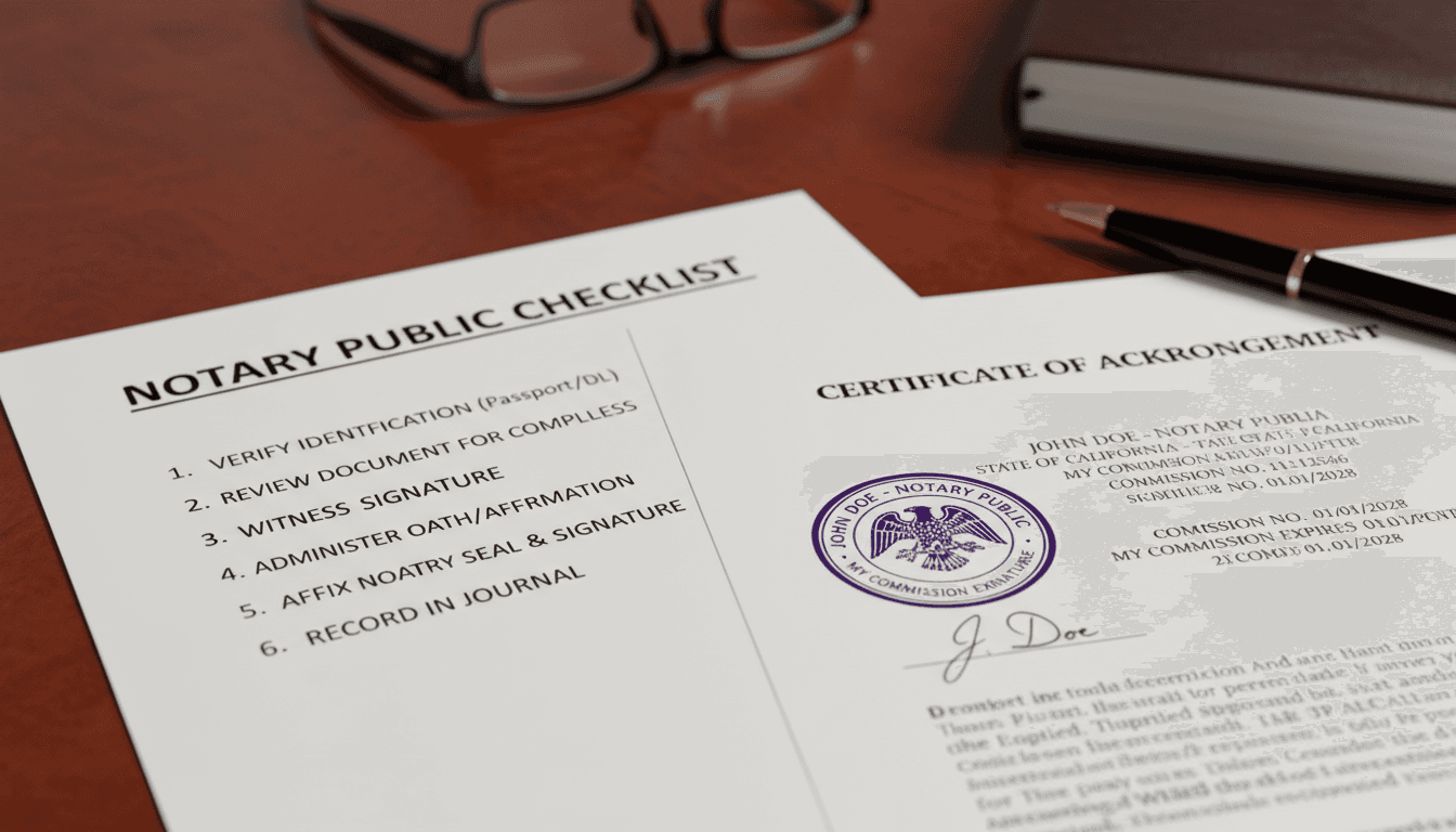Notary service checklist